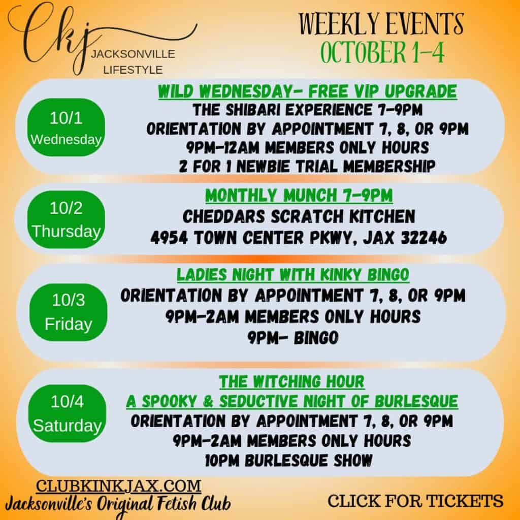 Weekly Events Oct 1 4